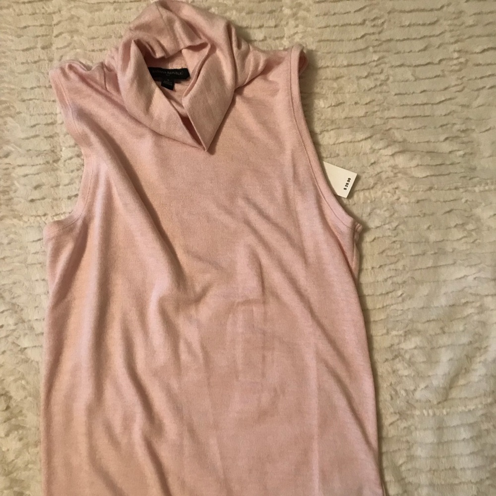 Sleeveless Baby Pink Turtleneck